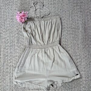 Kendall & Kylie Cream Smocked Top Romper